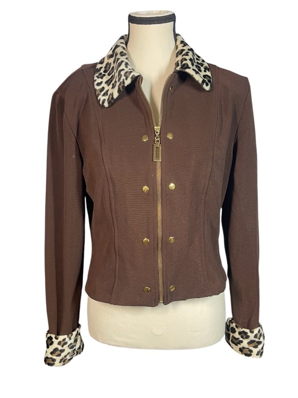 Maxima Cropped Animal Print Jacket